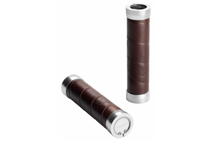 Brooks Poignées pour Poignée Tournante - Slender Leather Grips - 130/100mm - noir Brooks Poignées pour Poignée Tournante - Slender Leather Grips - 130/100mm - noir