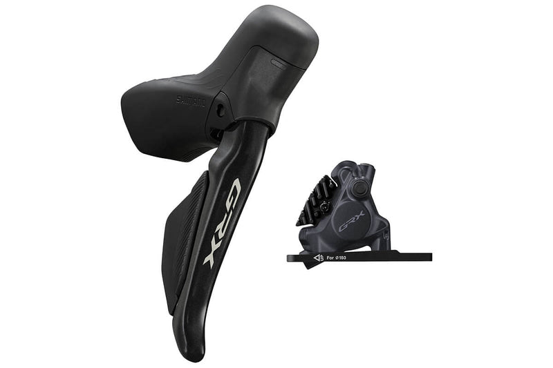 Shimano GRX ST-RX715/BR-RX410 Bled Hydraulic Di2 STI Set, Flat Mount Calliper, RH Front